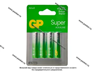 Батарейка GP AA LR6 Super Alkaline 15A-2CR4/15AA21-2CRSBC4