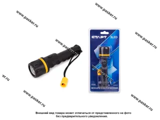 Фонарь СТАРТ LEDx3 пластик LHE 210-C1 Black питание 2хАА
