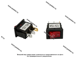 ВК универсальный двухпозиционный Nord YADA красный с индикатором 12V 15А Mini 3 контактный