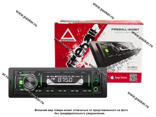 Автомагнитола AURA USB/Bluetooth/SD/FM 4х51W зеленая подсветка FIREBALL-204BT