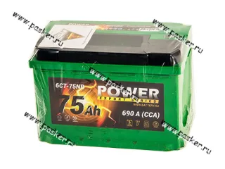 Аккумулятор POWER 75Ач EN690/750 277х175х190 обр/п
