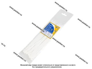 Хомут пластмассовый 2,5х200 ленточный KRAFT 50шт белый 880602