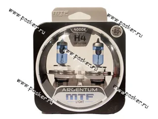 Лампа галоген 12V H4 60/55W P43t MTF Argentum +80%  4000К