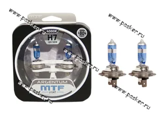 Лампа галоген 12V H7 55W PX26d MTF Argentum +80%  4000К